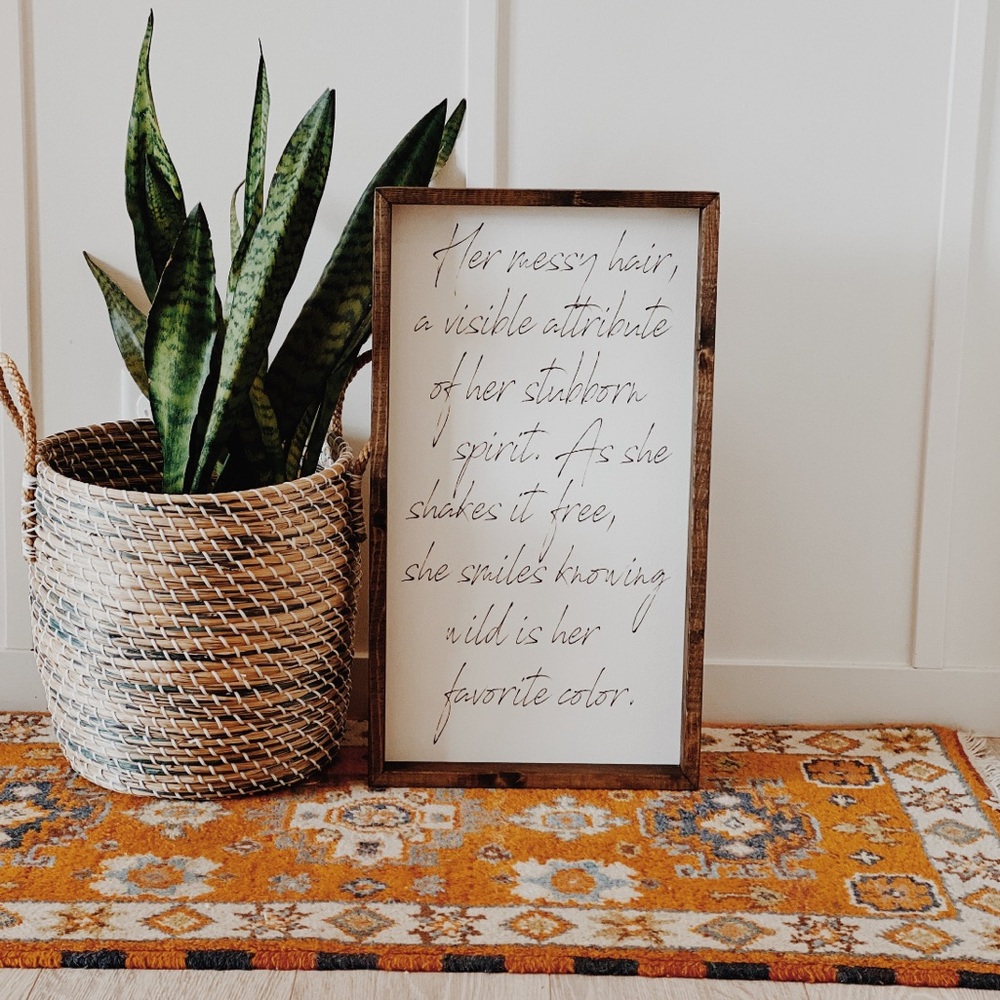 Boho “Wild” Quote Wall Art - real wood